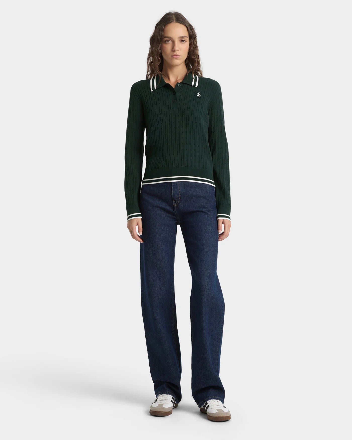 SRC Cable LS Polo T-Shirt in Green