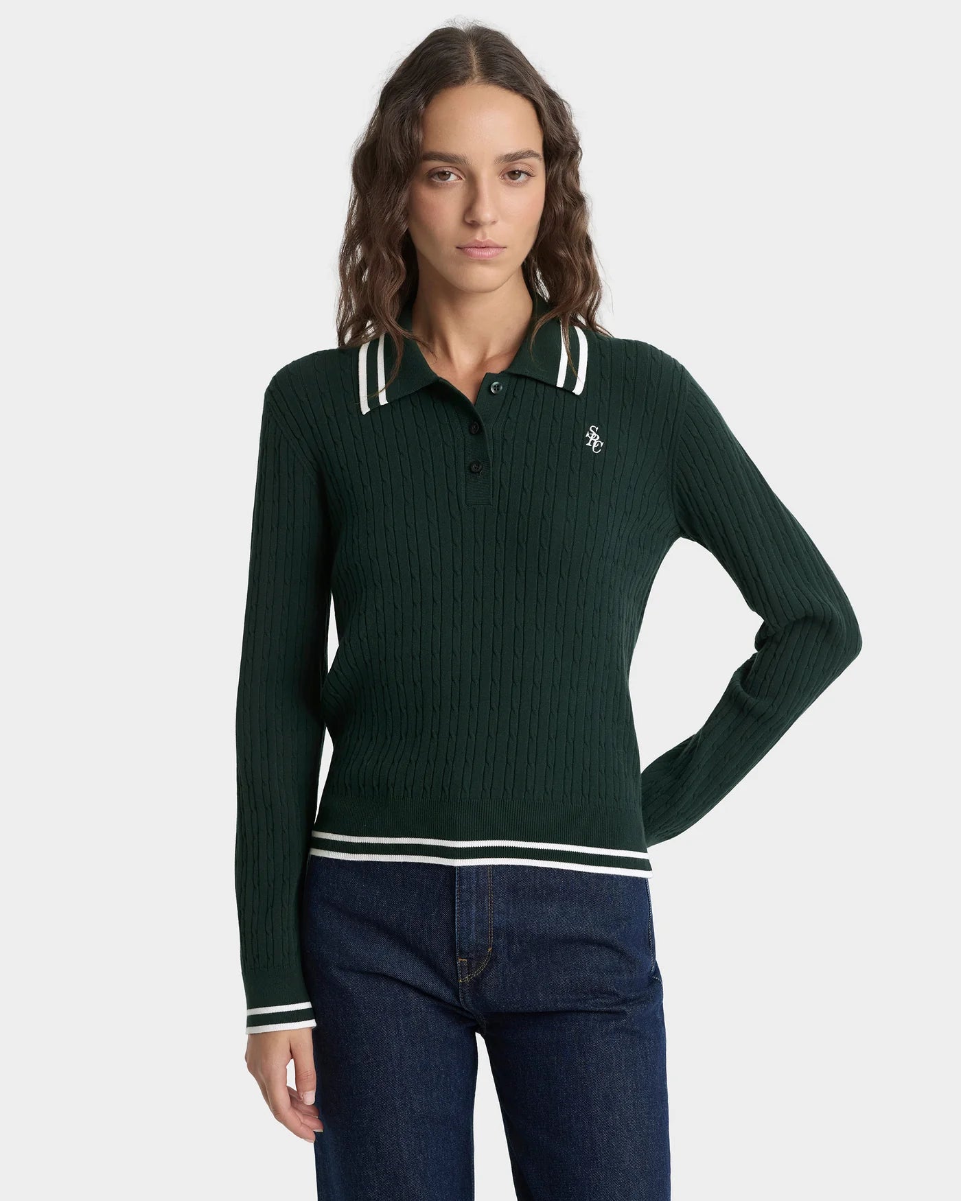 SRC Cable LS Polo T-Shirt in Green