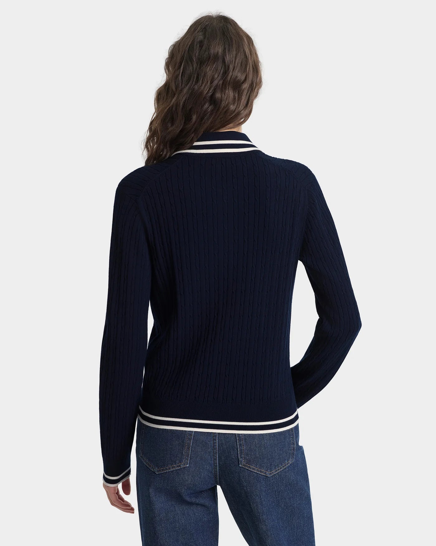 SRC Cable LS Polo T-Shirt in Blue