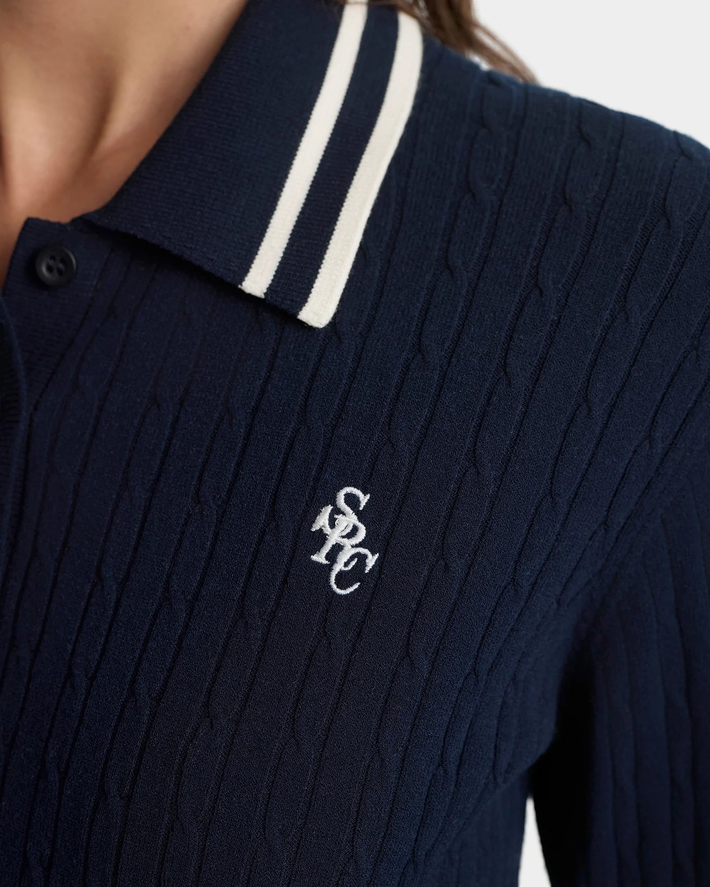 SRC Cable LS Polo T-Shirt in Blue