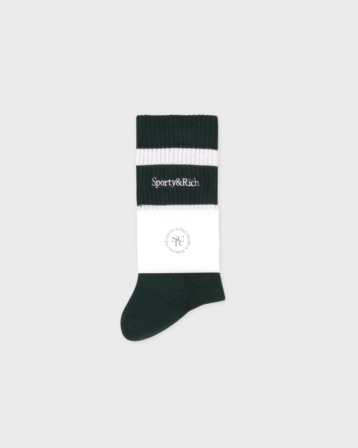 Serif Logo Cotton Socks in Green
