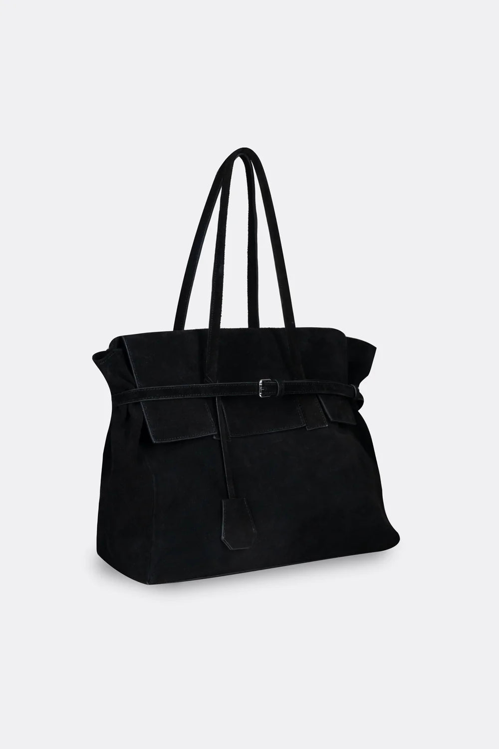 Obi Suede Shoulder Bag in Black