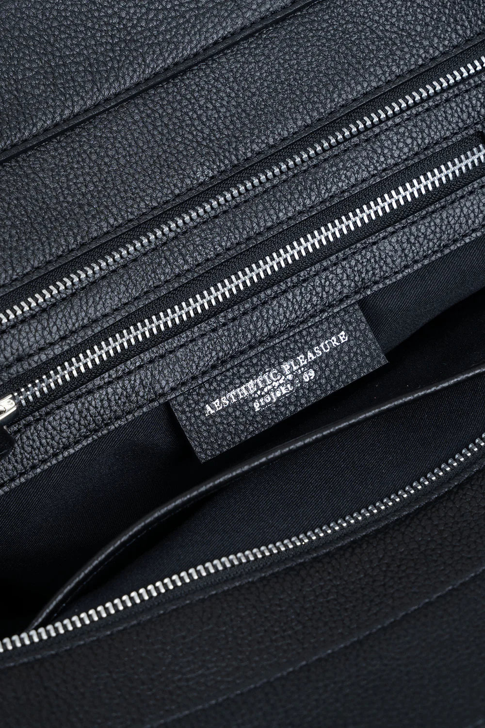 Affix Grain Leather Shoulder Bag in Black