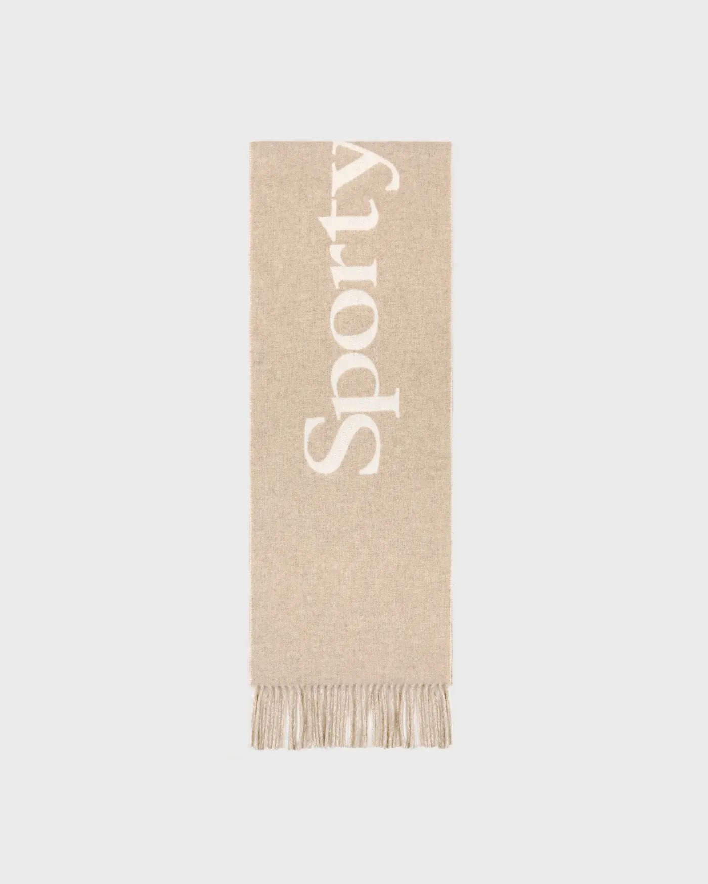 Big Serif Wool Scarf in Beige