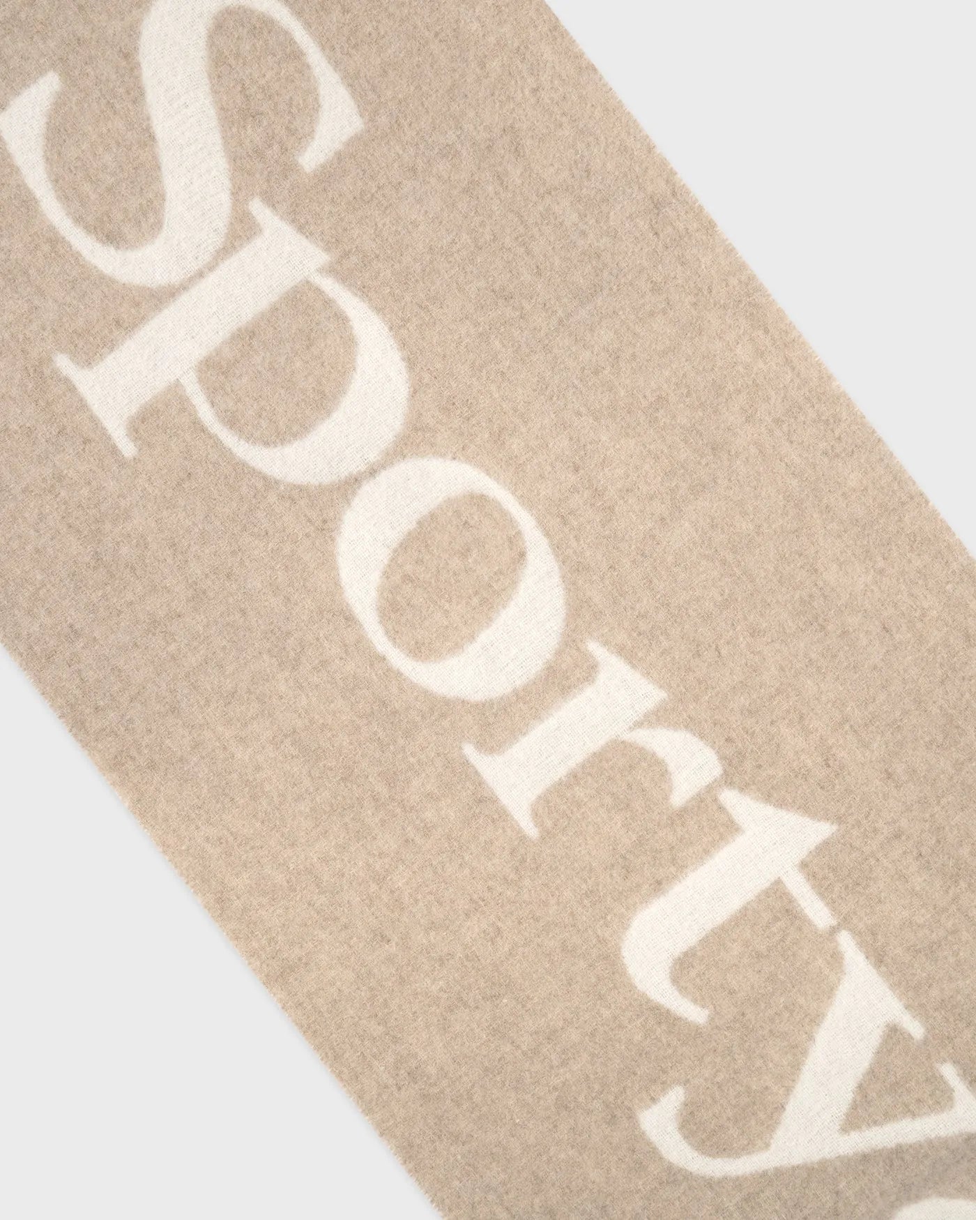 Big Serif Wool Scarf in Beige
