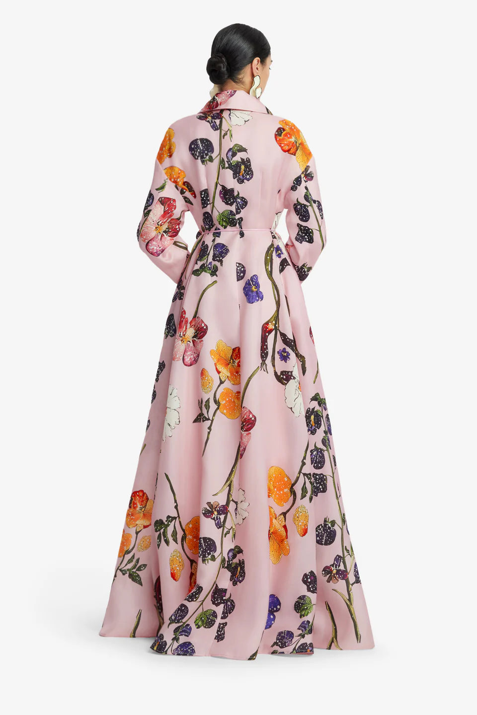 Josephine Silk Floral Maxi Dress in Pink