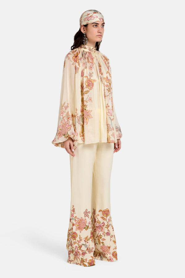 Riah Floral Top in Cream