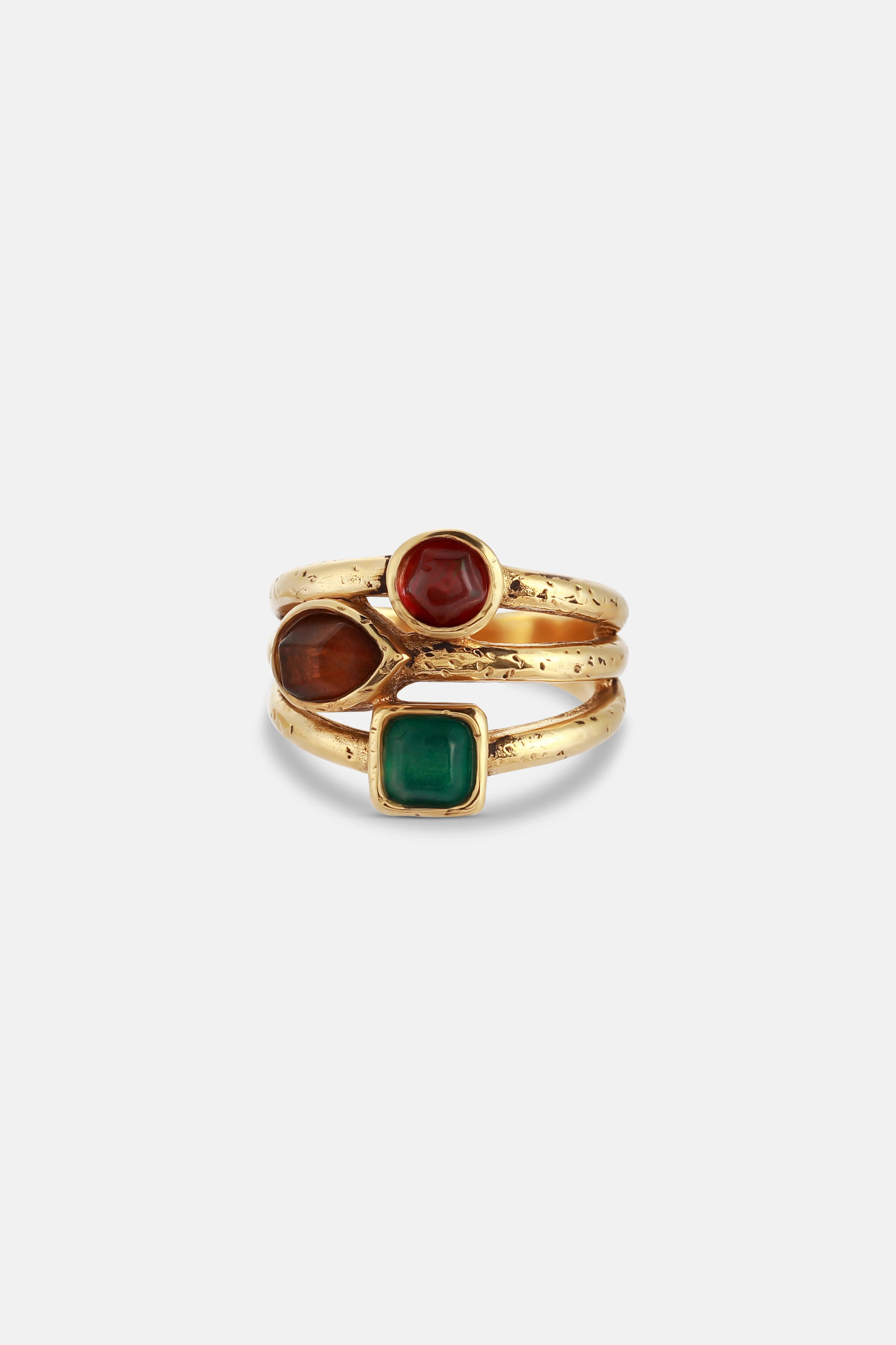 Mini Cabochons Ring in Gold