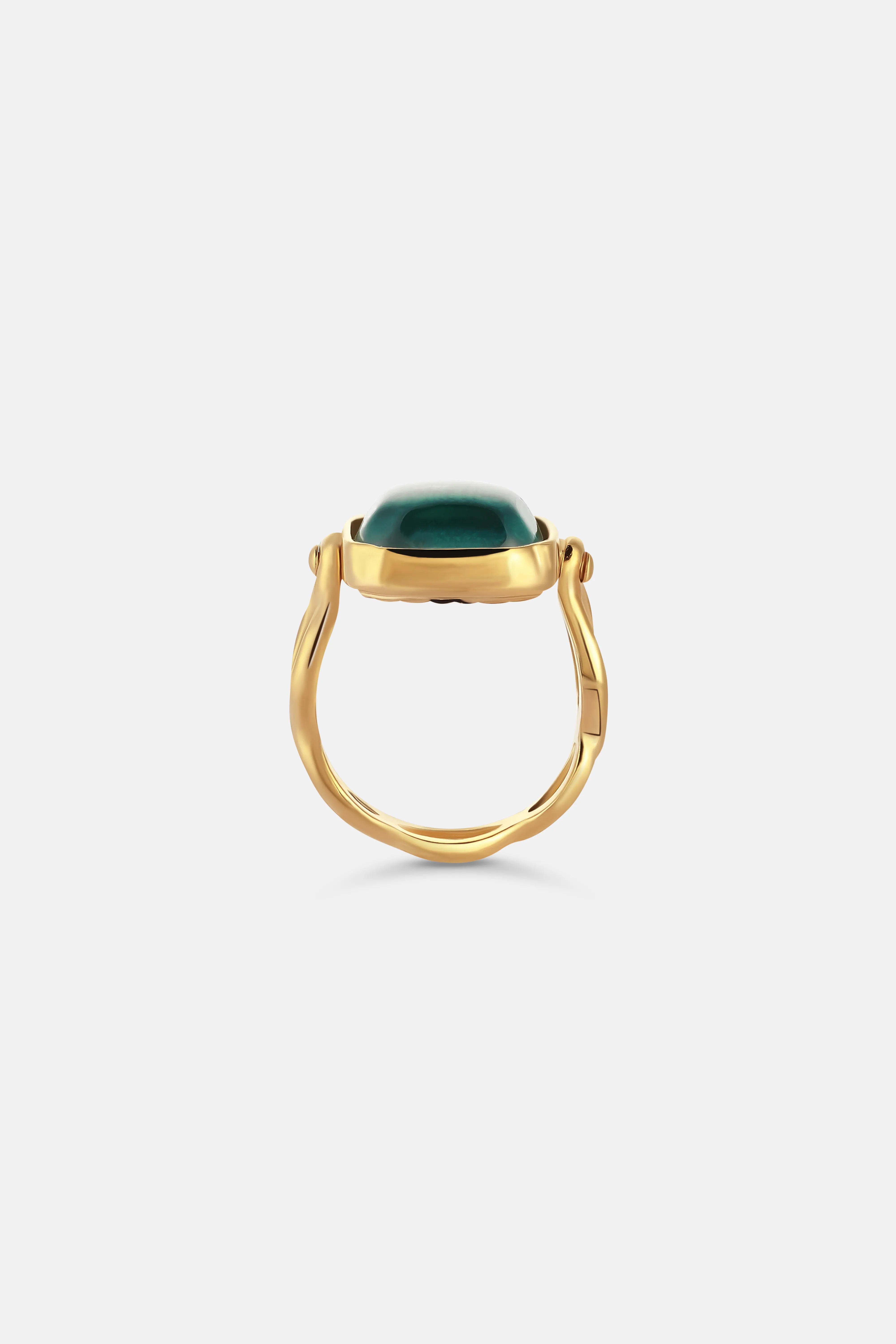 Squared Cabochons Ring in Green