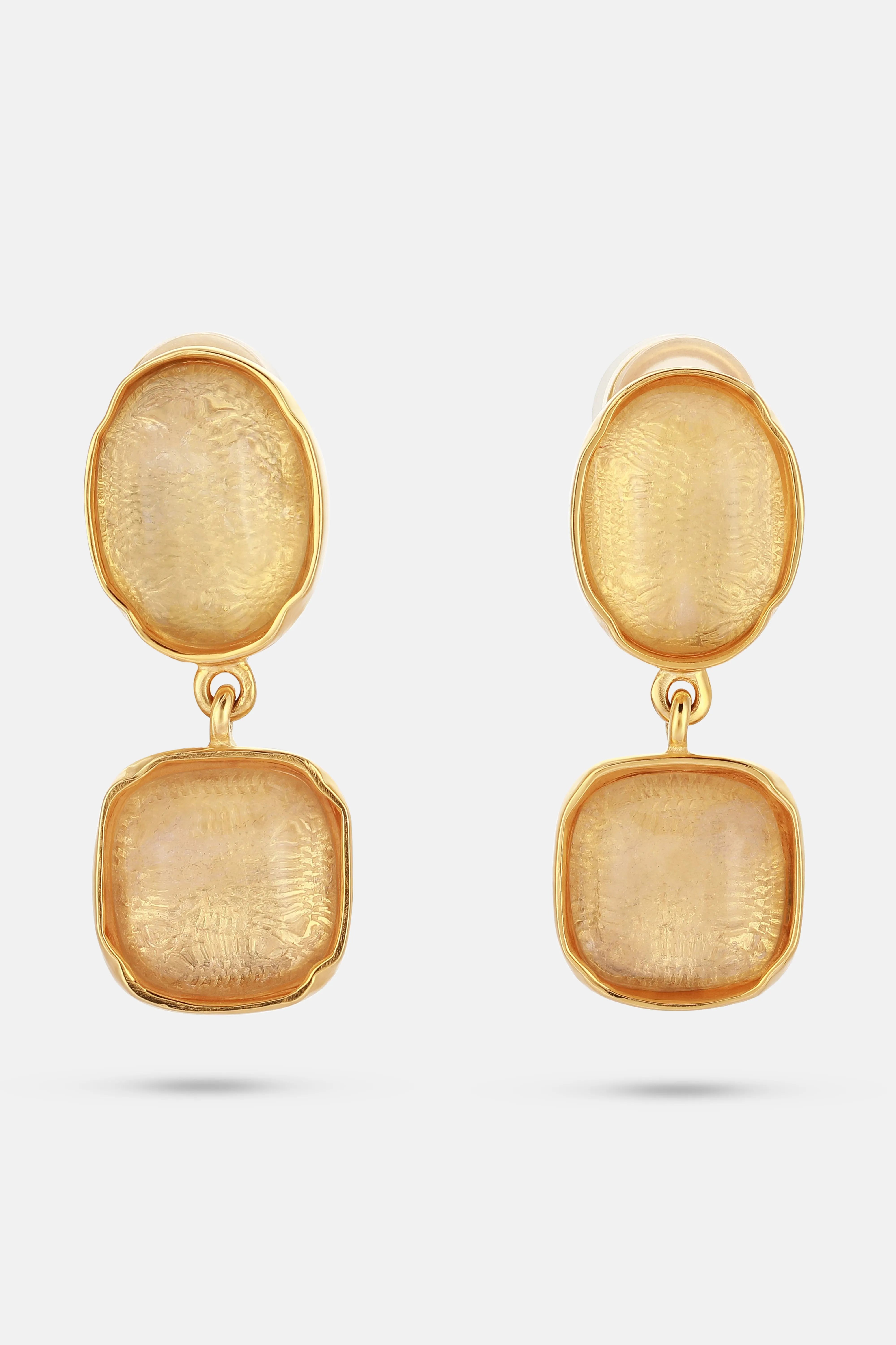 Clip Cabochons Earrings in Gold