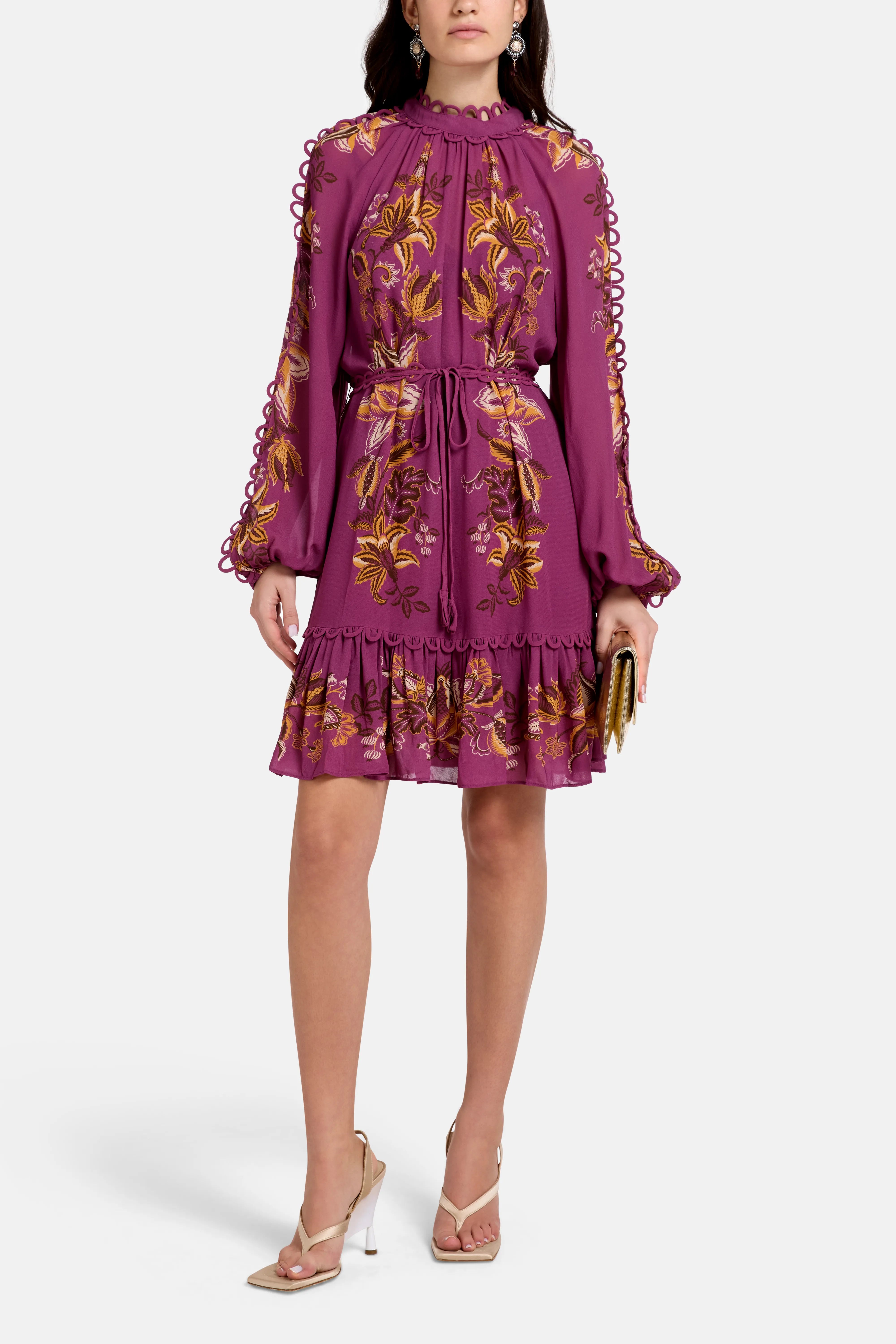 Delicate Chintz Mini Dress in Pink