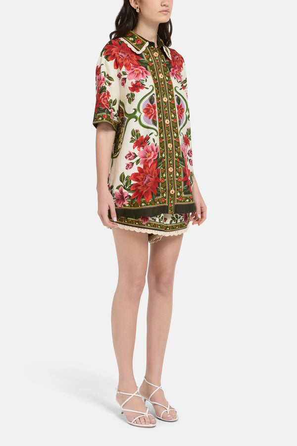 Wonder Rio Sand Uni Linen Shirt in Beige