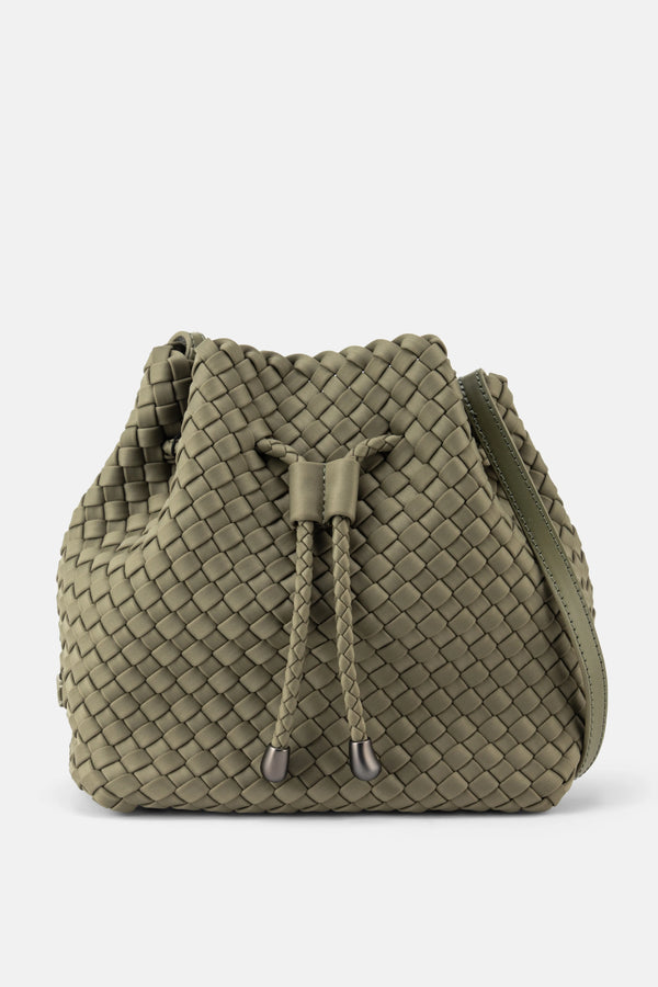 Gramercy Woven Bucket Bag in Green