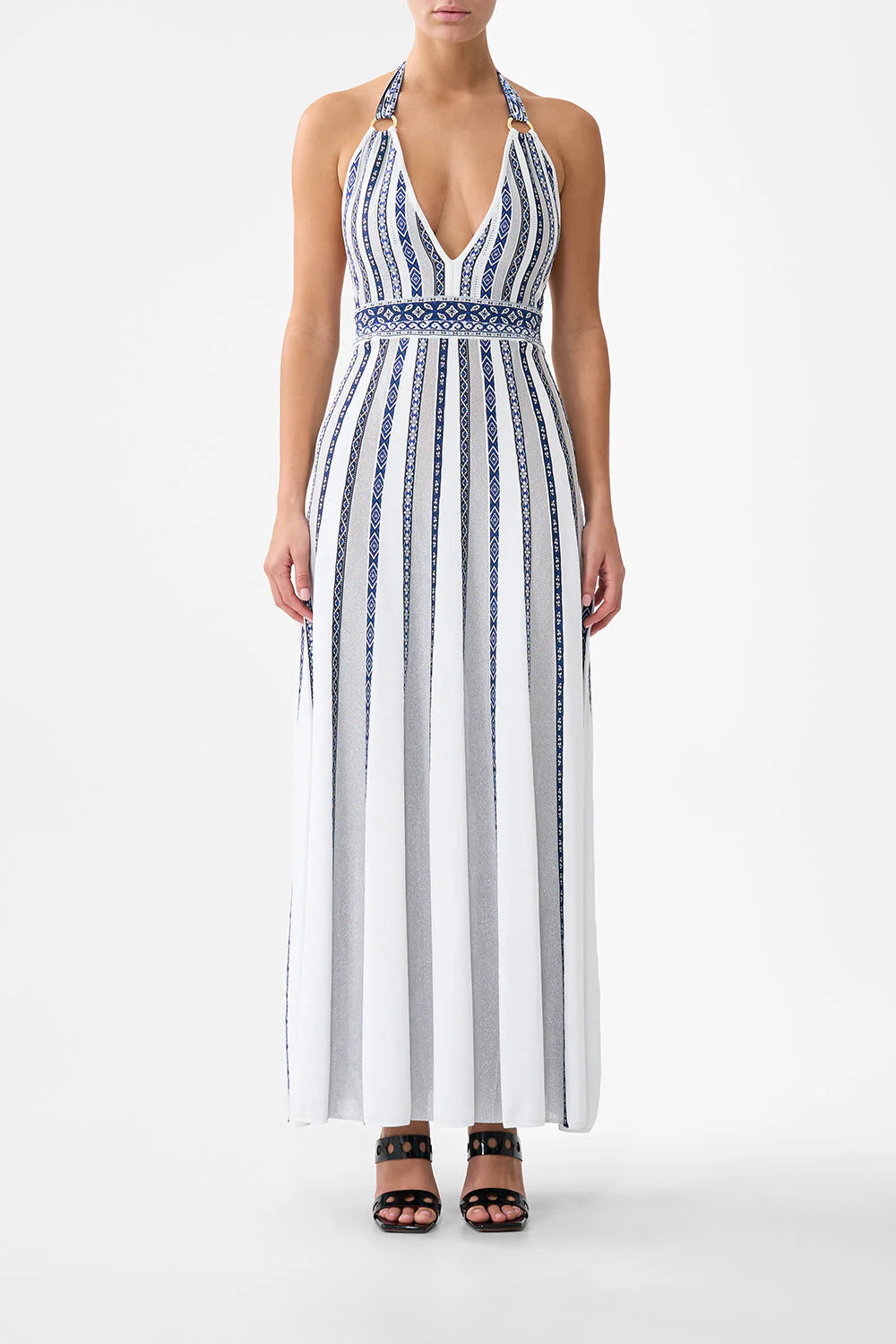 Shop the White Tiled Wonderland Knit Maxi Dress in White