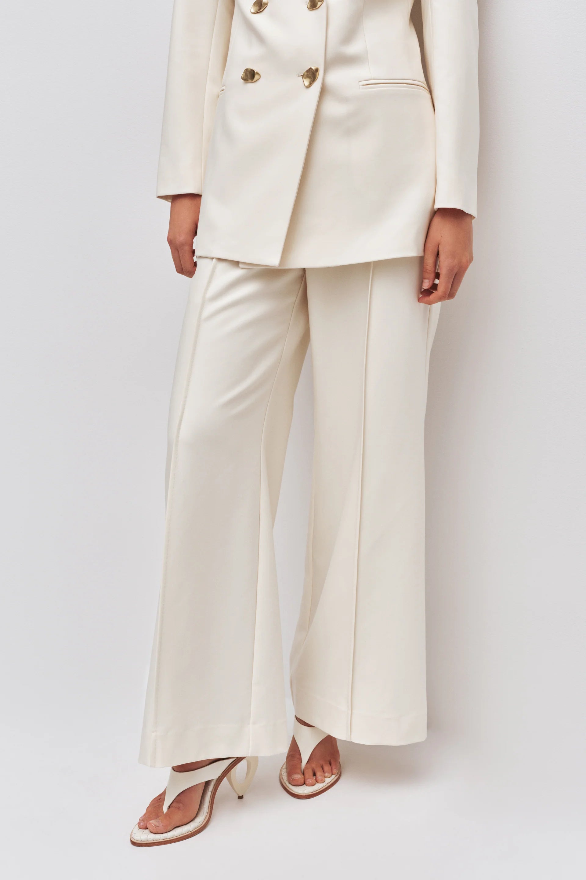 Vortex Wide Legged Trousers in Cream