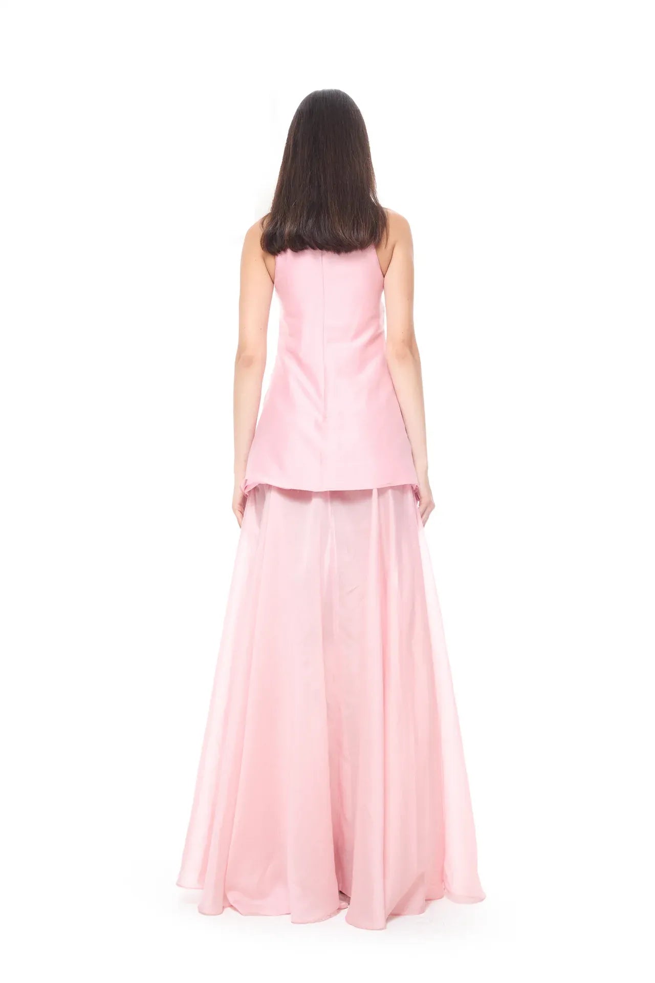 Watercolor Flower Printed Floral Linen Cotton Maxi Dress in Pink