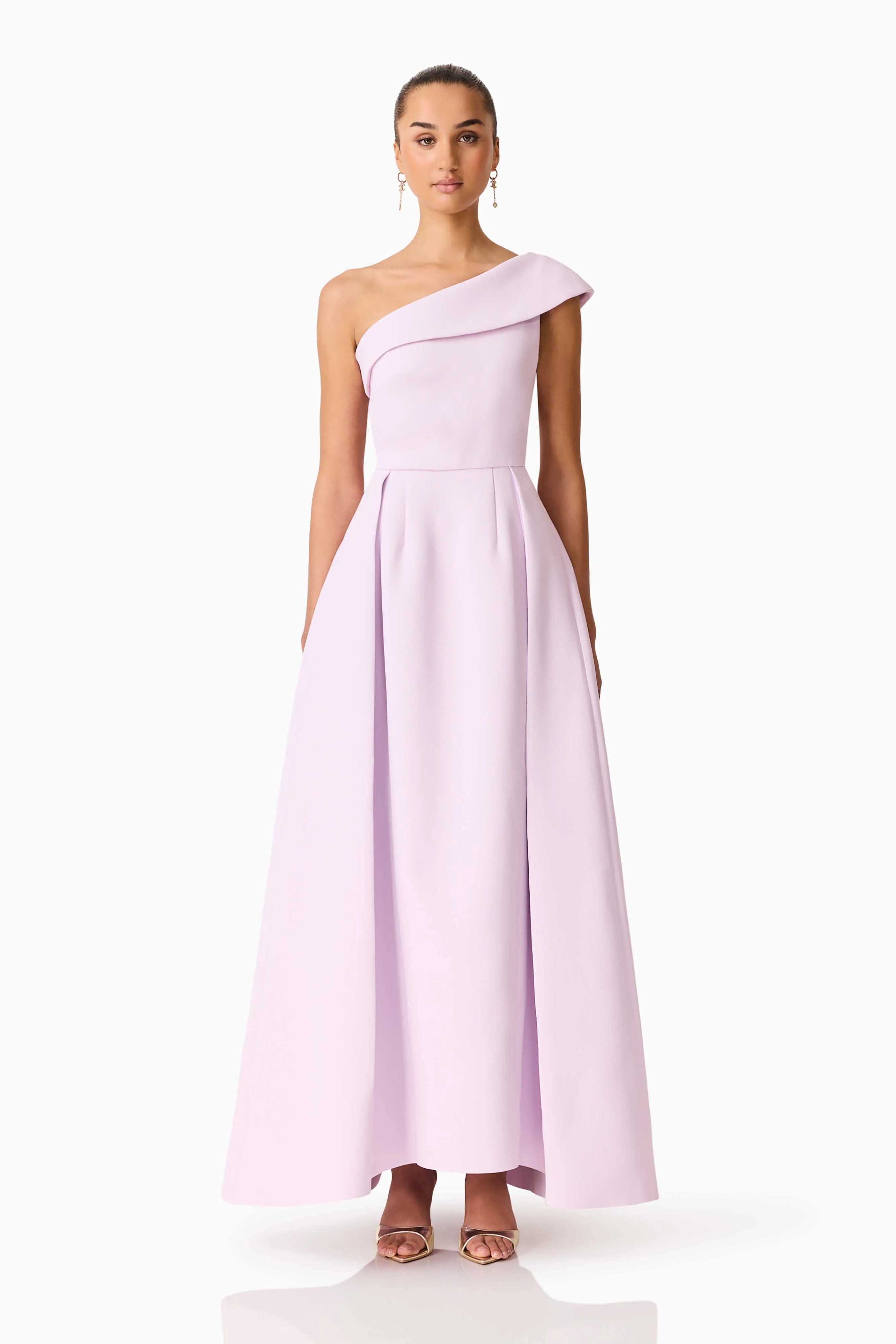 Saphine One Shoulder Maxi Dress in Pink