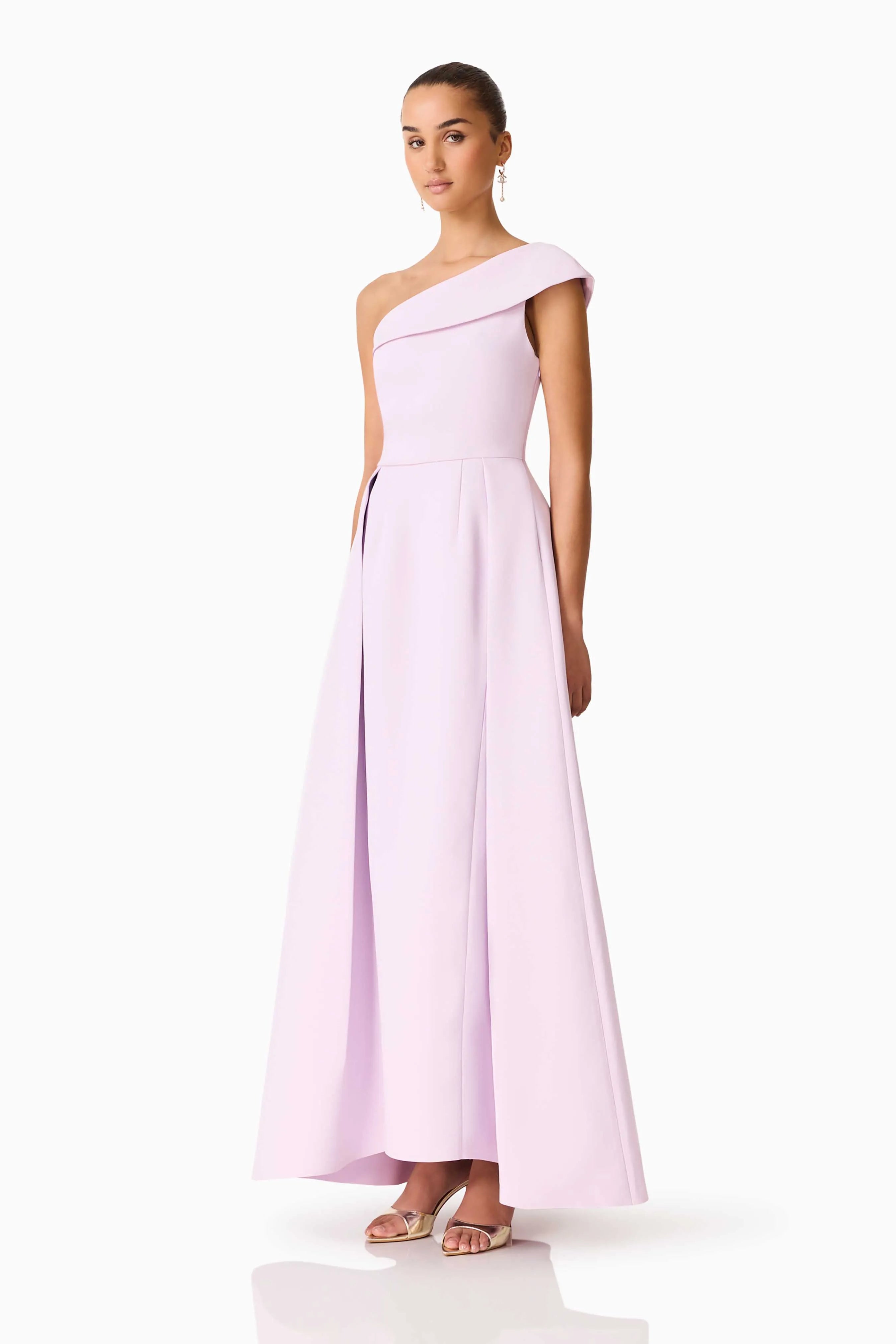 Saphine One Shoulder Maxi Dress in Pink