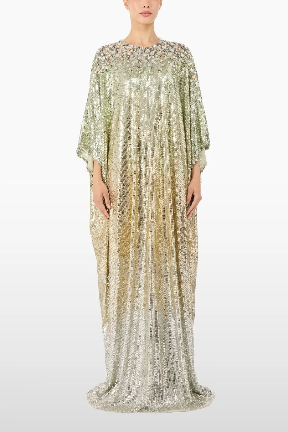 Fontaine Embellished Evening Dress in Green