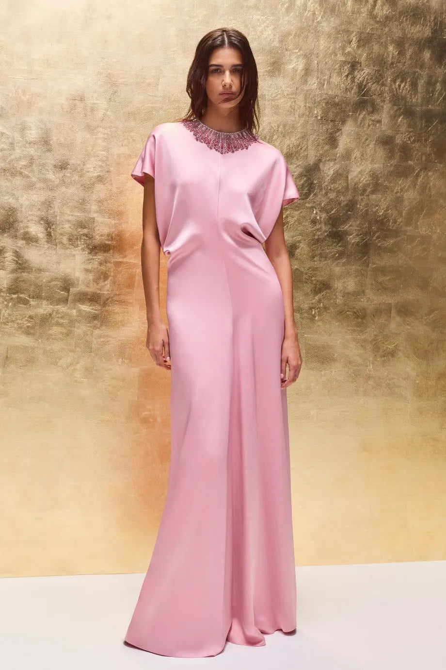 Novak Embellished Evening Dress in Pink
