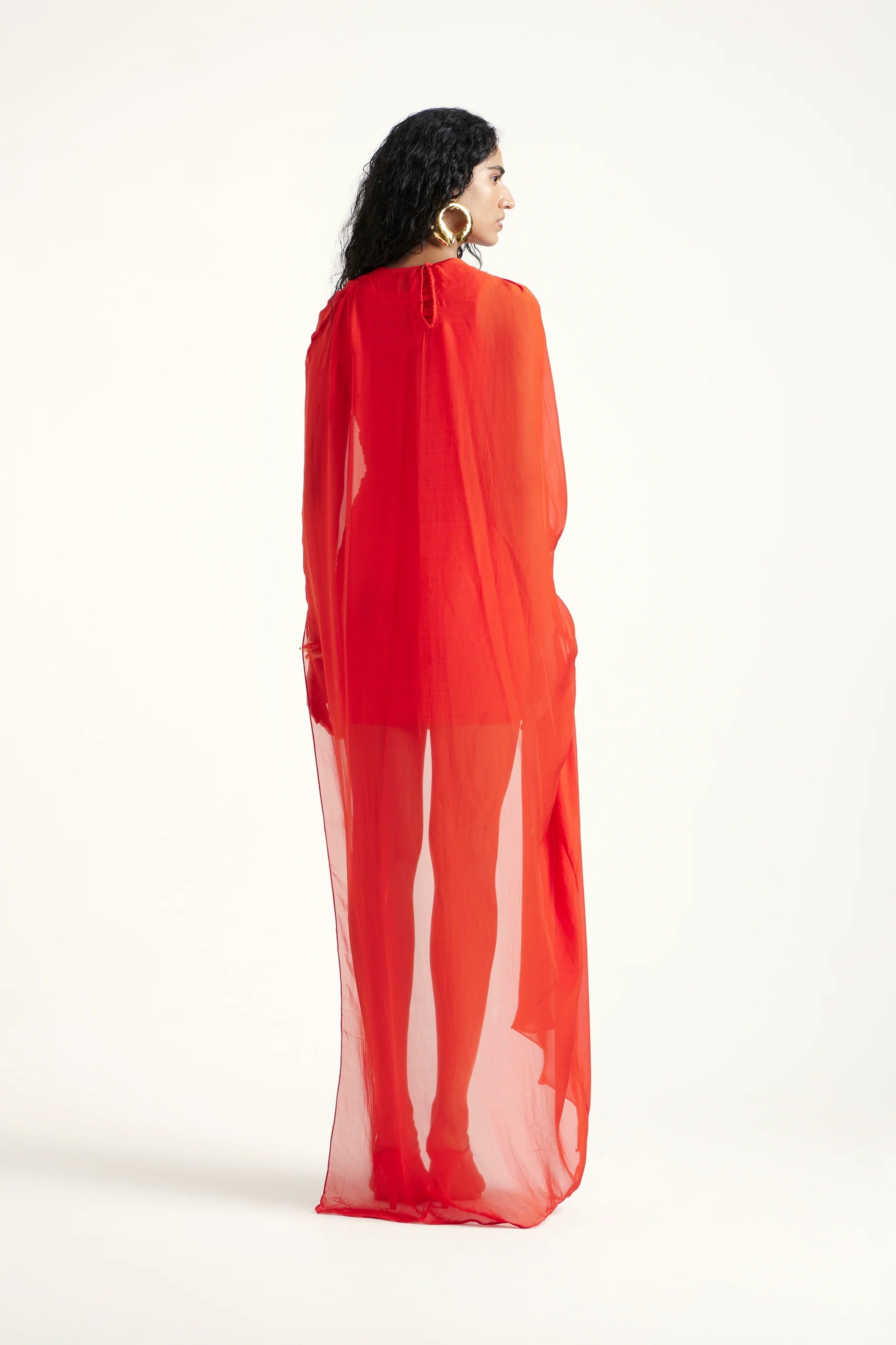 Sloane Chiffon Mini Dress in Red