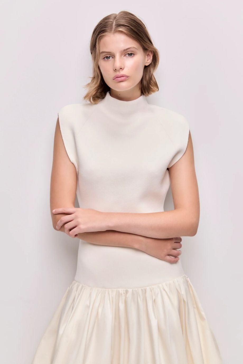 Venetia Knit Midi Dress in White