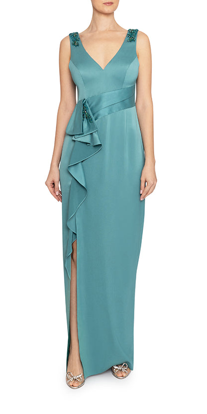 Satin Back Crepe Gown