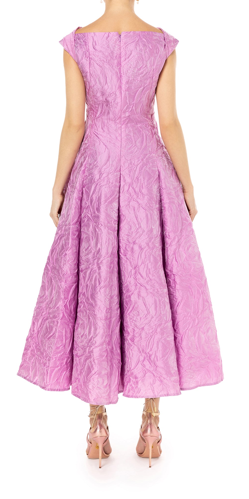Rose Jacquard Midi Dress