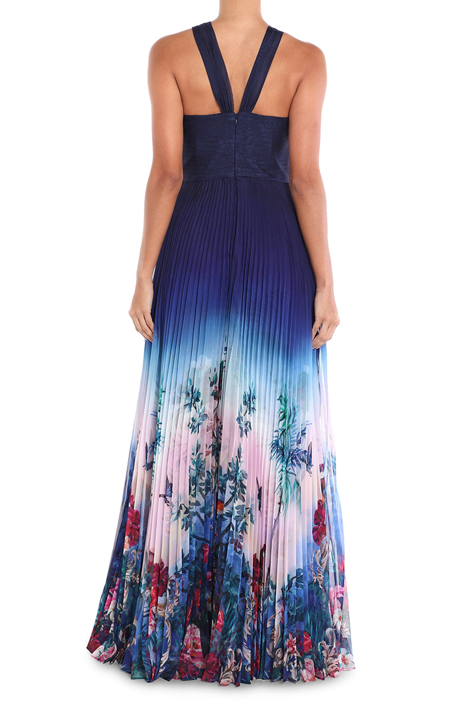 Floral Ombre Halter Gown