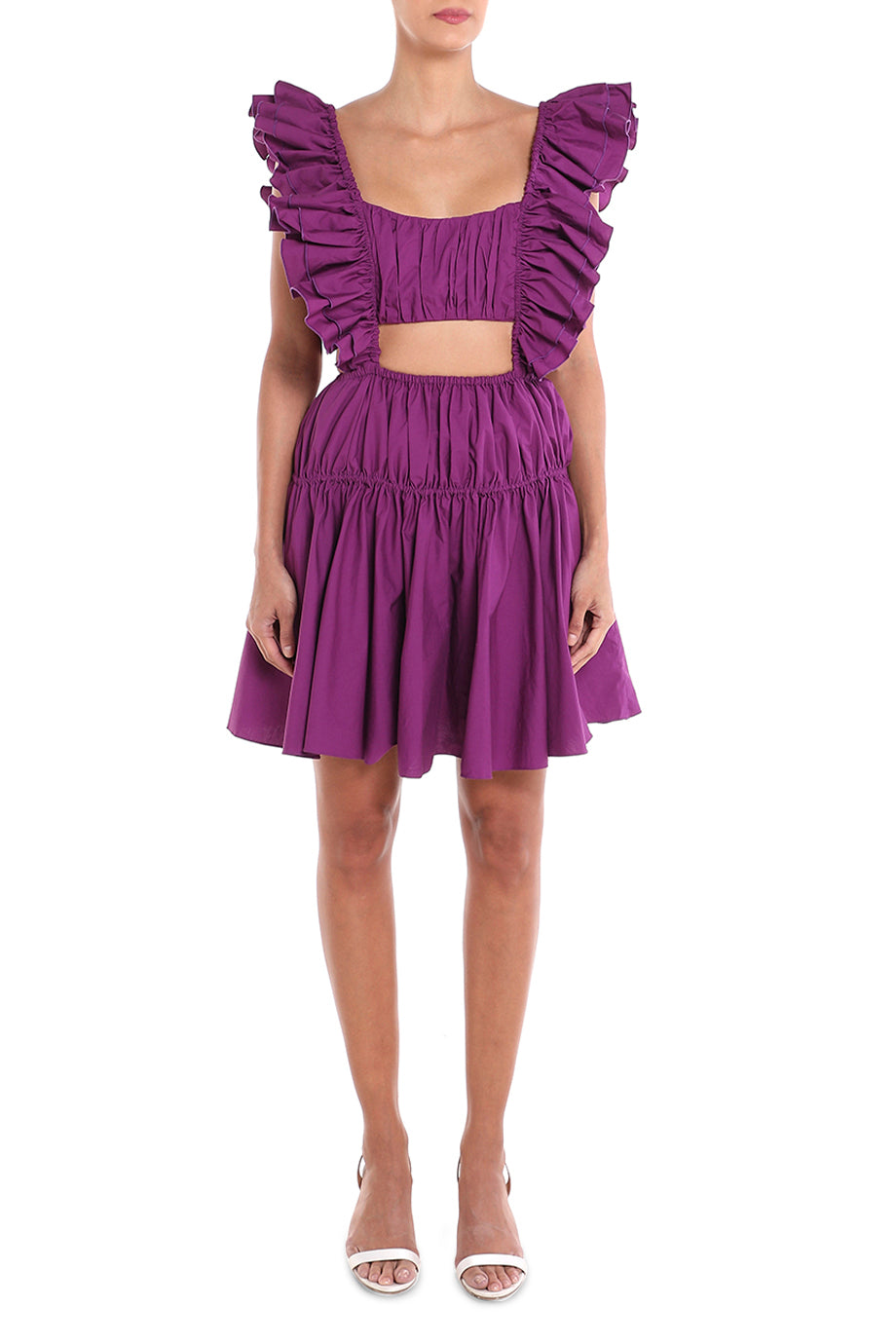 Vasiliki Dahlia Mini Poplin Dress in Purple