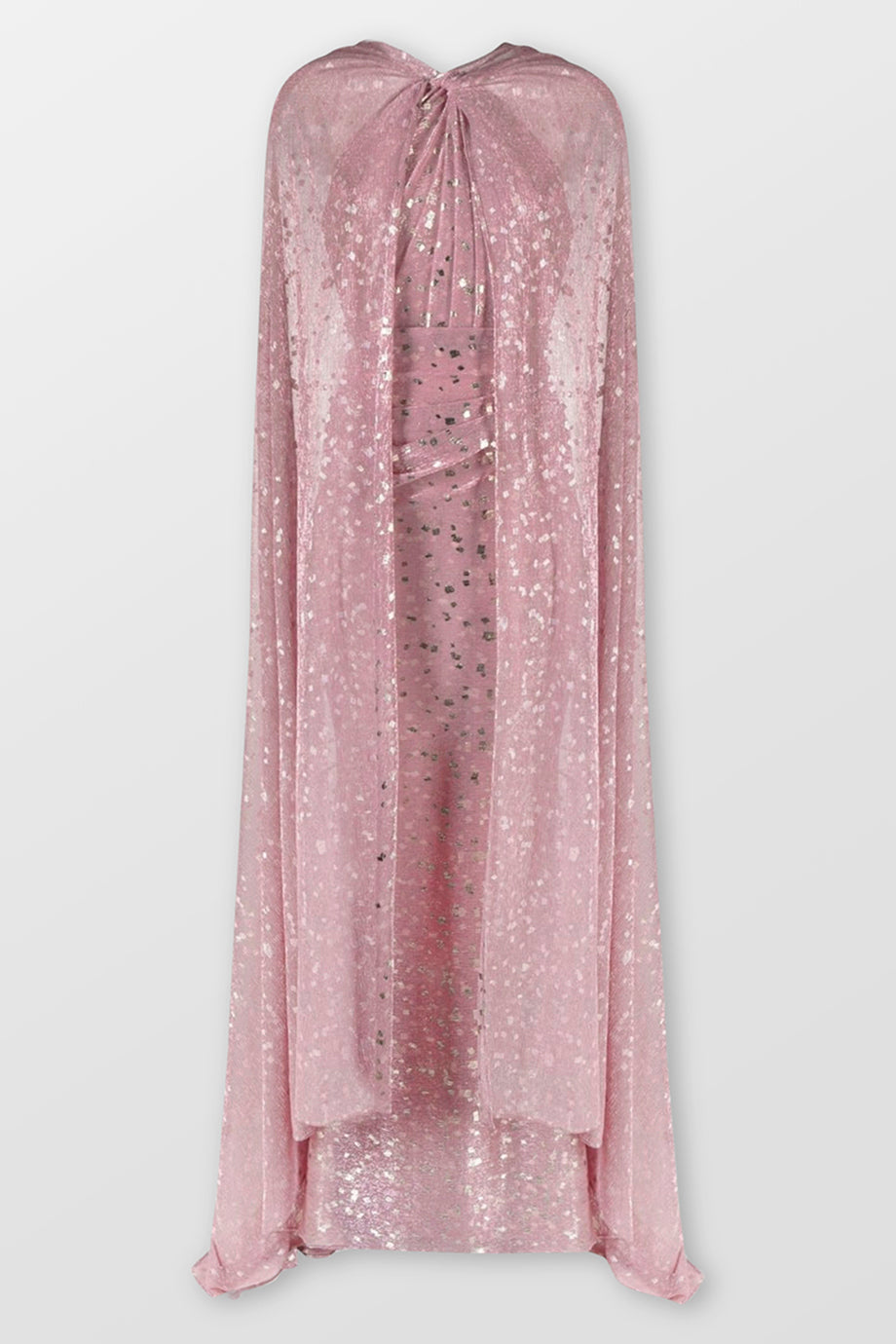 Speckle Evening Dress With Cape